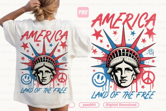 4th of July PNG Land of the Free Liberty: Bold Graphic Design