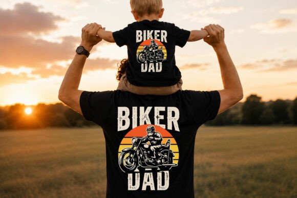 Biker Dad Vintage Motorcycle SVG PNG: A Designer's Asset