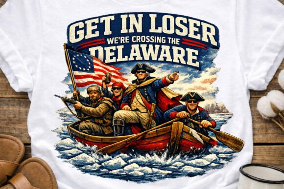Crossing Delaware Retro USA Meme PNG: A Design Asset