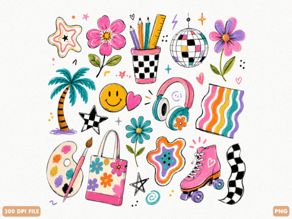 Cute Summer Vacation Doodle PNG for Creative Projects