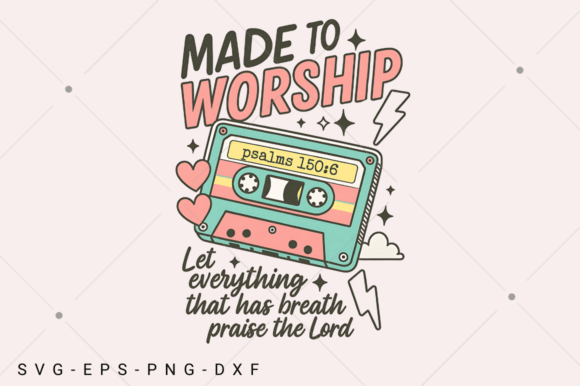Elevate Your Designs with the Made to Worship Christian PNG
