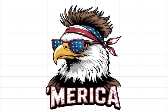 Merica Patriotic Eagle 4th of July PNG for Design
