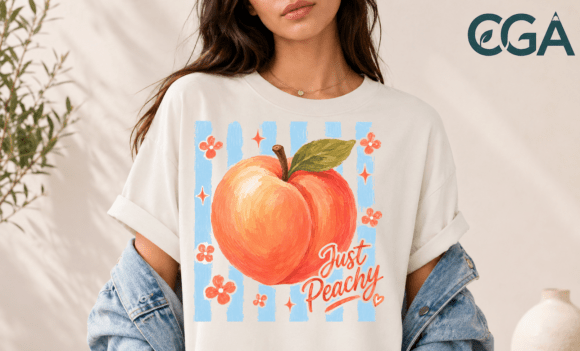 Peachy Retro Summer Fruit Vintage Png for Vibrant Design