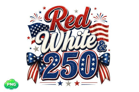 Red White 250 PNG: A Patriotic USA Design Asset