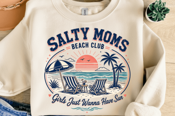 Salty Moms Beach Club PNG: A Design Asset for Modern Branding