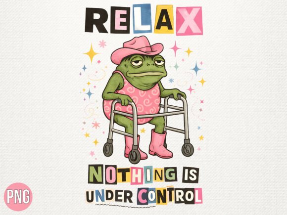Sarcastic Frog Cowboy Relax Quote PNG: A Design Asset with Character