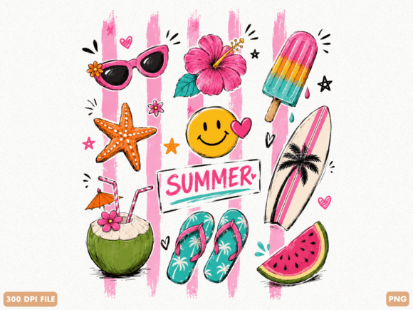 Summer Fun Beach Icons PNG: A Designer's Guide to Vibrant Visuals