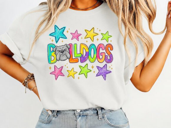 Vibrant Bulldogs Mascot Design for Spirit Wear & Crafts